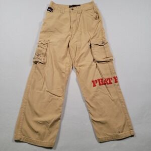 Phat Farm Kids Cargo Pants Size 14 Tan Embroidered Logo Streetwear Y2K